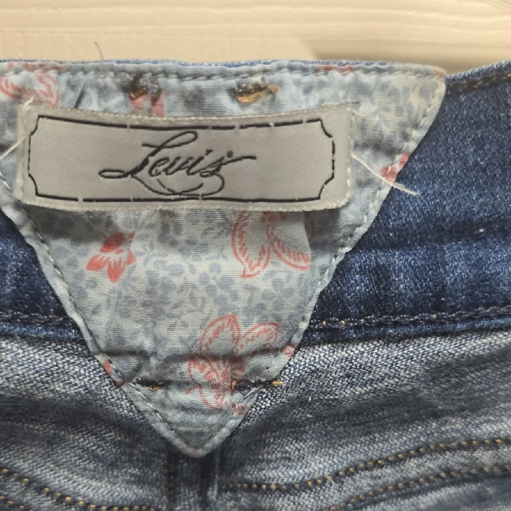 Levi's Blue and Multicolor Women's Denim Shorts - Picture 3 of 5